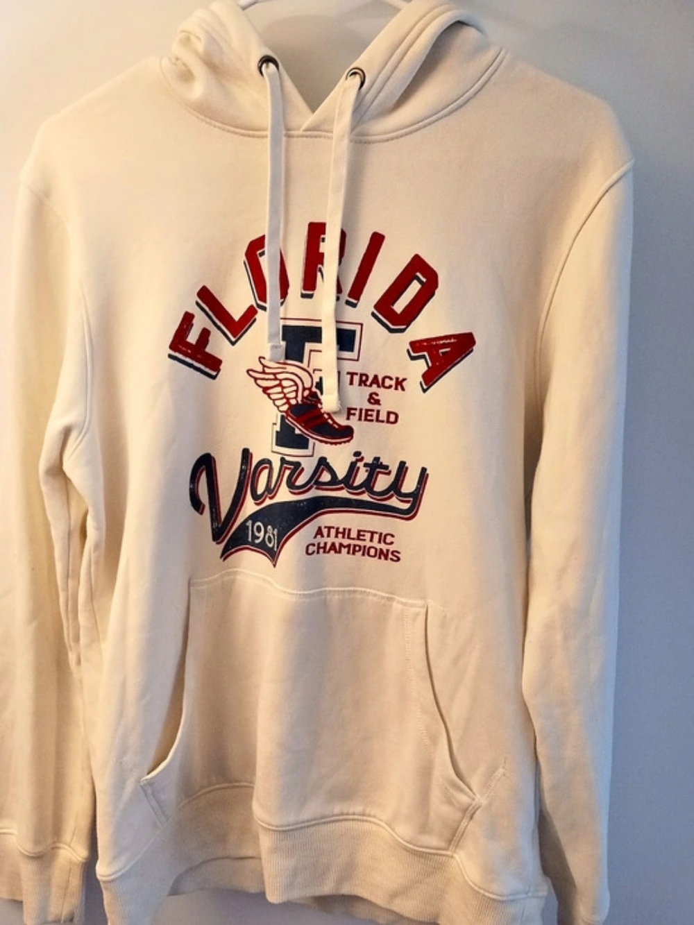 Street Legal Graphic Pullover Hoodie in Cream Medium